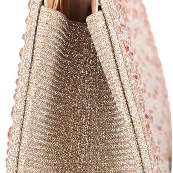 Dexmay Rhinestone Clutch Handbag with Crystal Handle for Wedding Party Elegant C - Picture 4 of 7